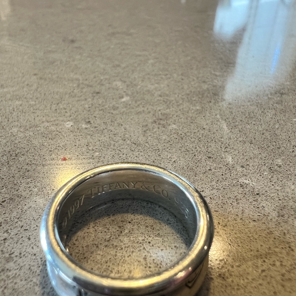 Tiffany & Co. 1837 Wide Band Ring Sterling Silver 925 Size 7.5–8 - Picture 3 of 4